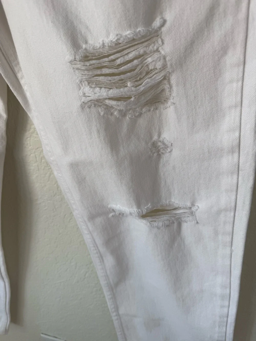 BDG White Straight Leg Ripped Jeans